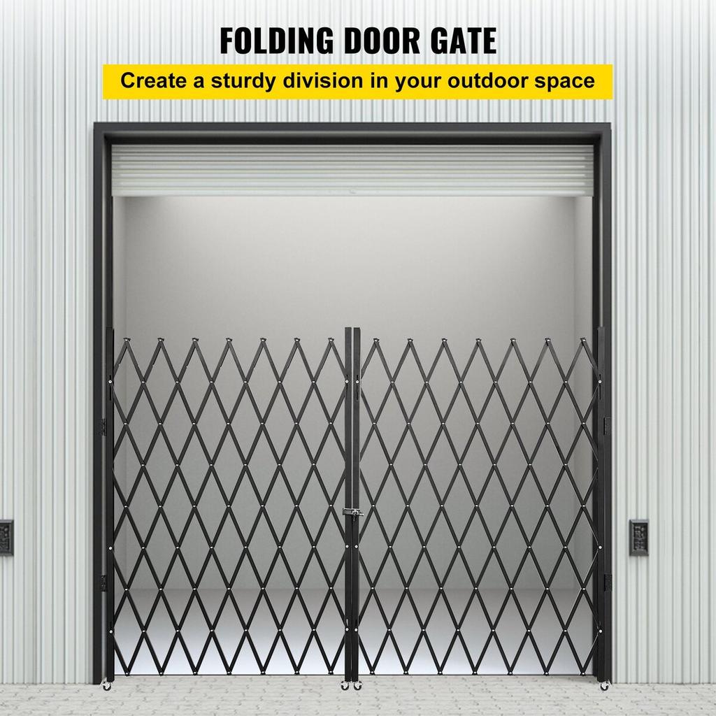 Double Folding Security Gate Folding Door Gate 5' H X 10' W Scissor Gate