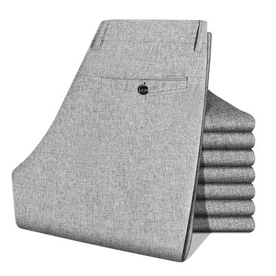 Summer Mens Dress Pants Business Formal Trousers Business Casual Suit Pants Loose Straight Pants Father Dress Pants