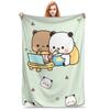 Bear Cartoon Cute Bubu Dudu Blankets Fleece Decoration  Multi-function Super Soft Throw Blankets for Bed Outdoor Rug Piece
