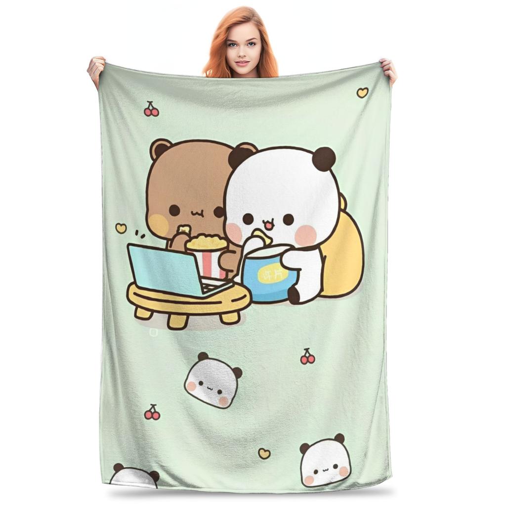 Bear Cartoon Cute Bubu Dudu Blankets Fleece Decoration Multi-function Super Soft Throw Blankets for Bed Outdoor Rug Piece