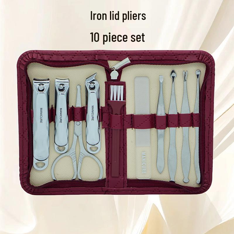 Portable 10-Piece Manicure & Pedicure Nail Clipper Set - Ideal for Home Use, Beauty Care & Gifts