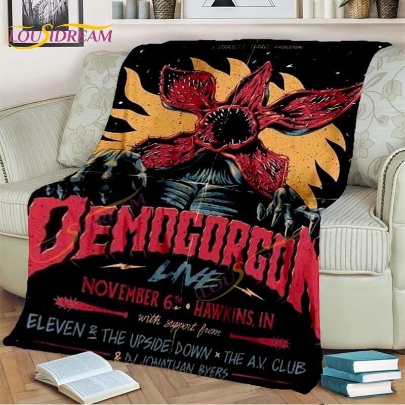 Deka Stranger Things Demodogs Kreslená flanelová deka Hororová deka do obývacího pokoje Rozkládací pohovka Dětský dárek Domácí dekorace