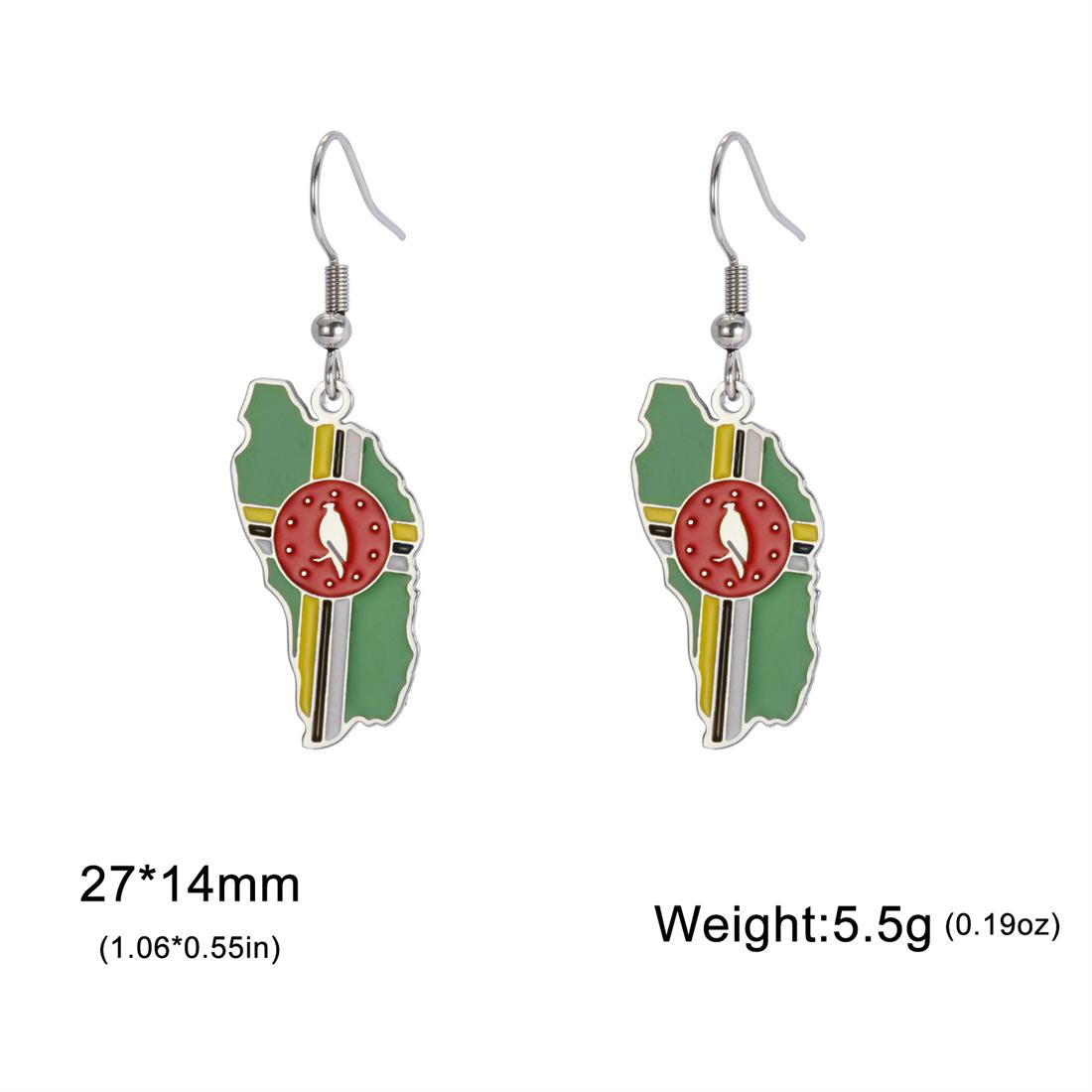 

Drop Oil Dominica Map Flag Pendant Earrings For Women Girls Gold/Silver Color Stainless Steel Dominicanos Jewelry Gifts