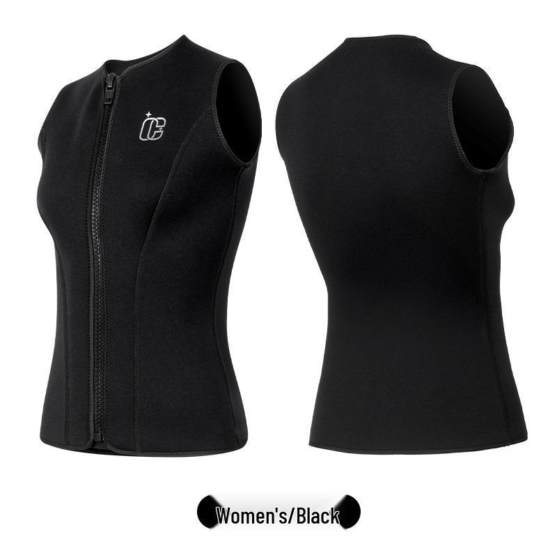 Top de neopreno sin mangas con forro polar de 3 mm unisex para natación en aguas frías, surf y snorkel.