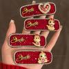 New Year Headwear Red Rhinestone Hairpin Animal Zodiac Dragon Hair Clip Creative   Daily