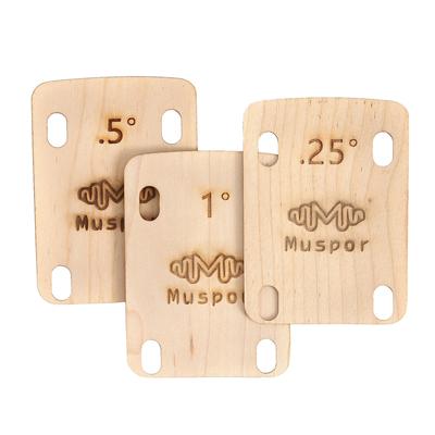 Muspor MX0360D 3 Pezzi Spessori per Manico per Chitarra 0,25 0,5 Set di Spessori in Legno da 1 Grado per Bulloni per Manico Imbullonati