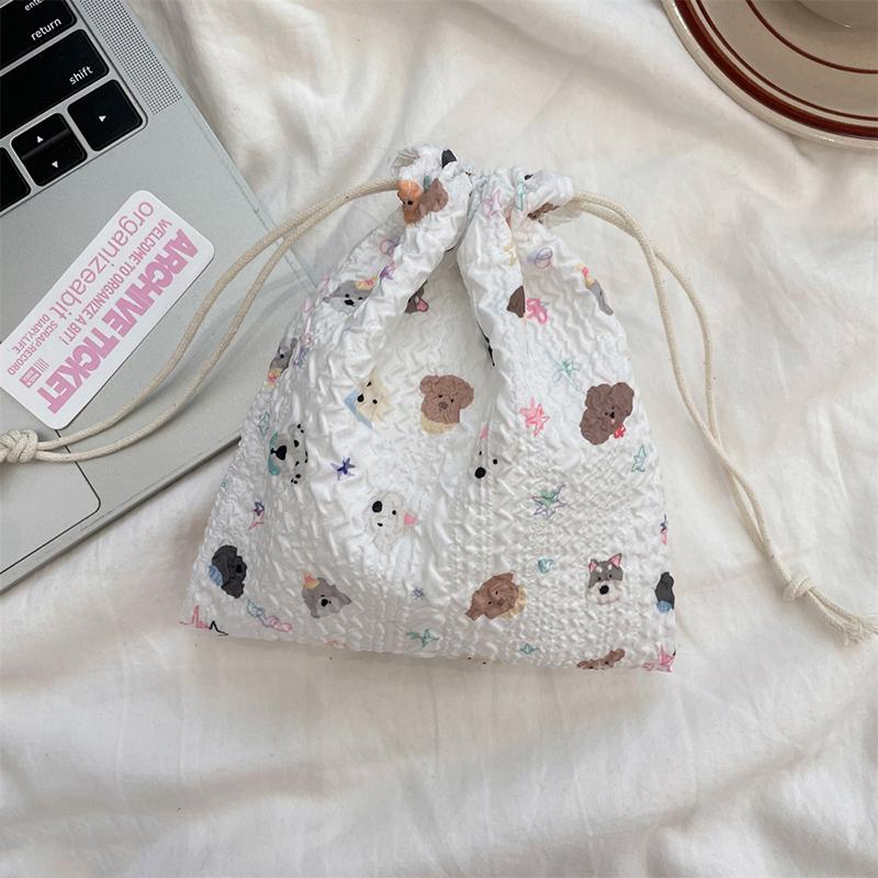 1 stk Koreansk Søt Liten Myntpung Nøkkel Øretelefon Snøring Oppbevaringspose Jenter Smykker Leppestift Kosmetikk Taupose Snøreposer