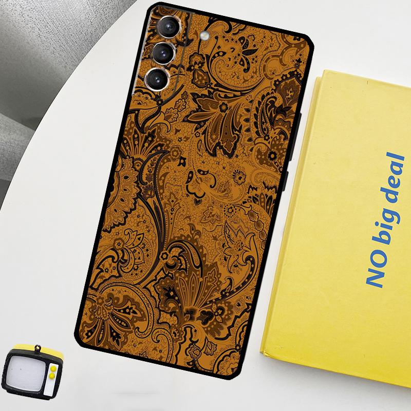 Batik Pattern Phone Case For Samsung Galaxy S25 Ultra S21 S22 S23 S24 Ultra S9 S10 S20 Plus S25 FE Cover