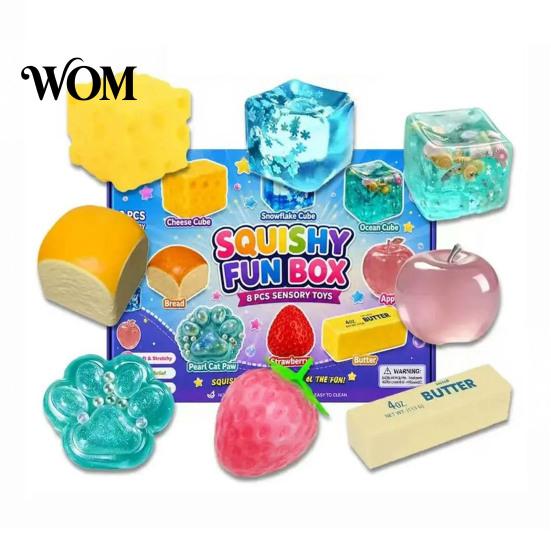 Decompression Sensory Toy 4/8/25Pcs Stress Relief Squeeze Toy, Anxiety Reduction Soft Fidget Stretchy Party Favors for Kids Adults