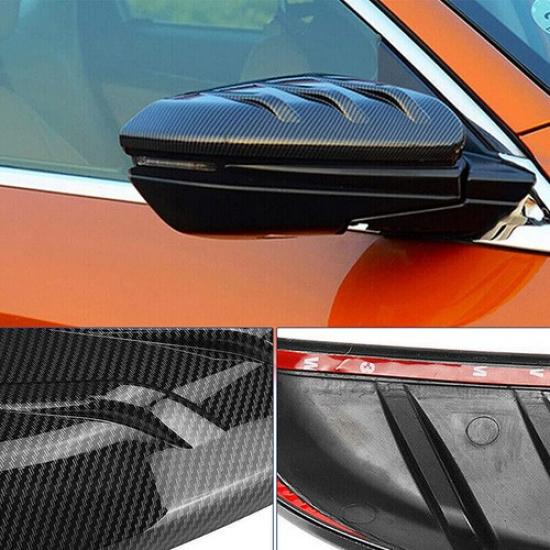 Carbon Fiber Side Wing Mirror Cap Cover Trim For Honda Civic Hatchback 2016-