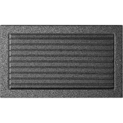 Vetrací kryt 22x37 čierno-strieborný so žalúziami