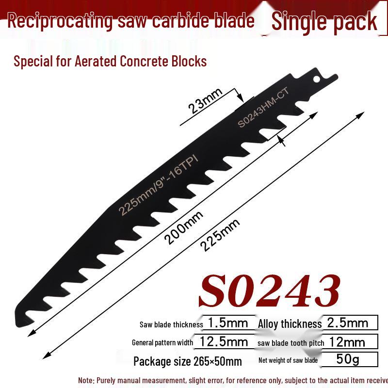 

Карбід вольфраму пиляльне полотно для шабельної пили для різання цегли, газобетону, пористого бетону та фіброцементу