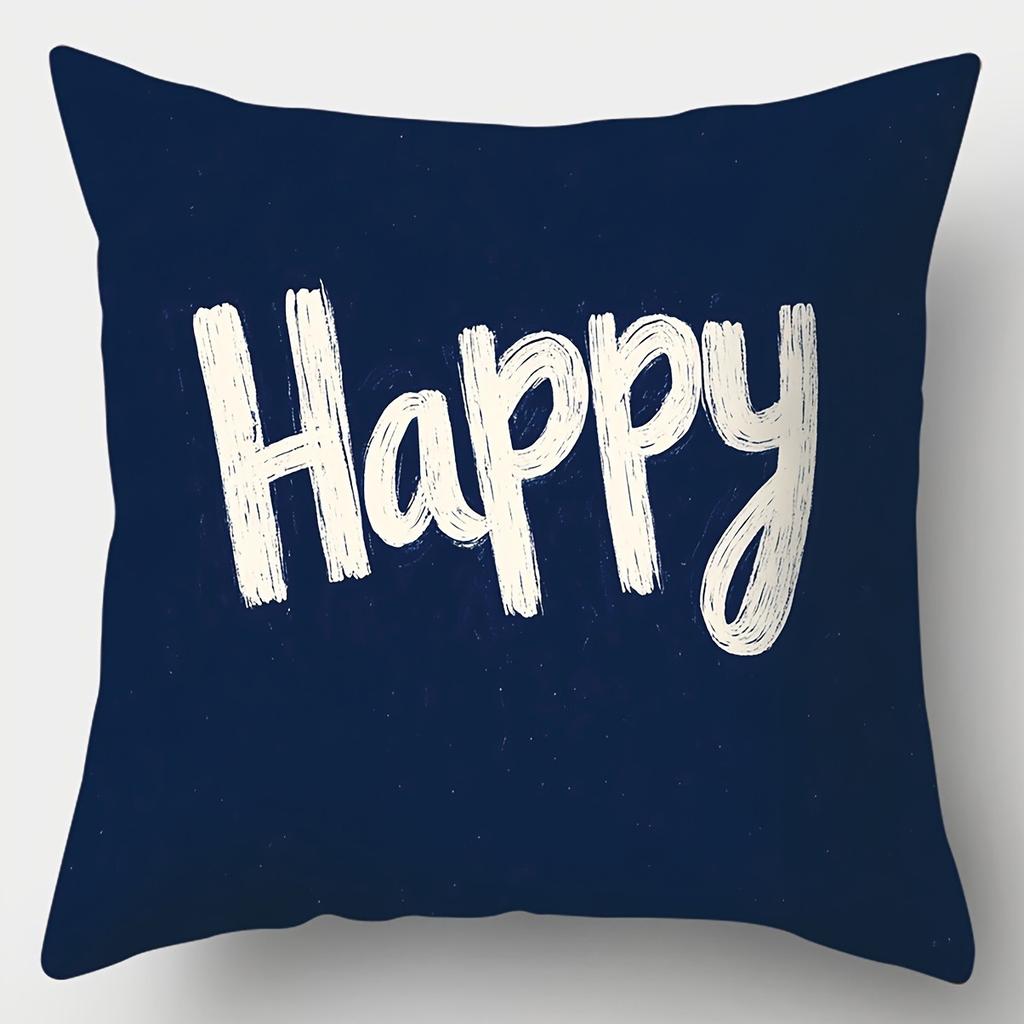 Blue Flower Decorative Pillowcase, Ultra-soft Polyester Material Living Room Sofa Back Car Pillowcase Home Decoration