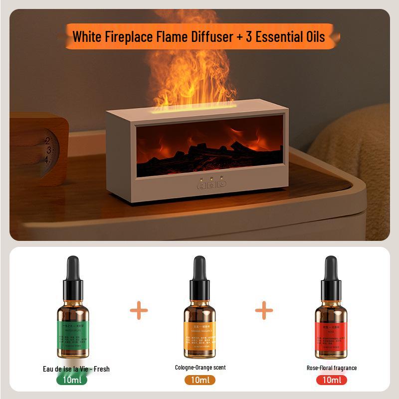 3D Aroma Diffuser & Fireplace Humidifier with Remote Control - Seven-Color LED Display
