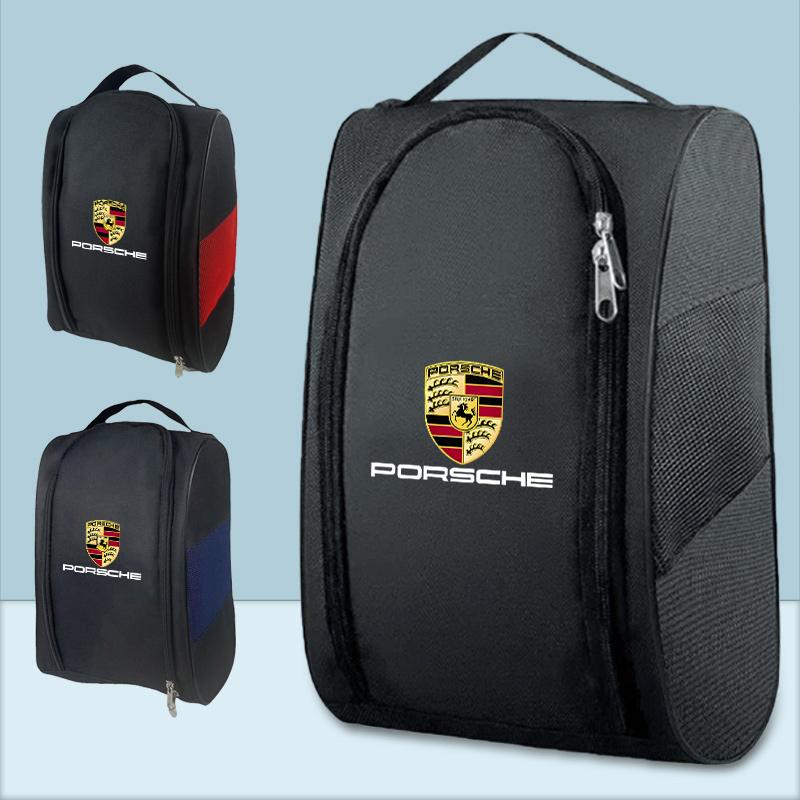 Portable Football Boot Bag Golf Football Basketball Shoe Carrier Breathable Pouch For Porsche 911 Taycan Cayenne Boxster Cayman