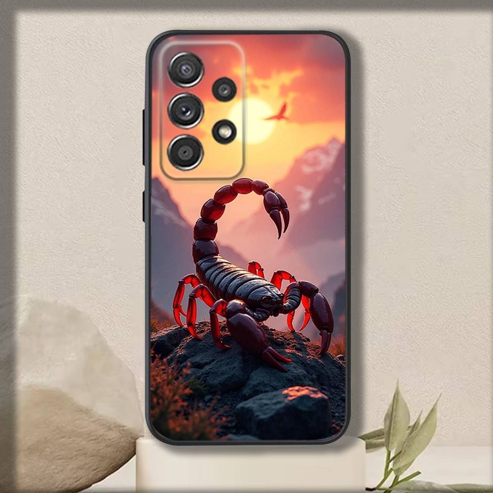 Animal Scorpion Phone Case For Samsung S 25,24,23,22,30,21,10,9,Ultra,Plus,Lite,FE,4,5 G Soft Black Case Samsung S25ULTRA