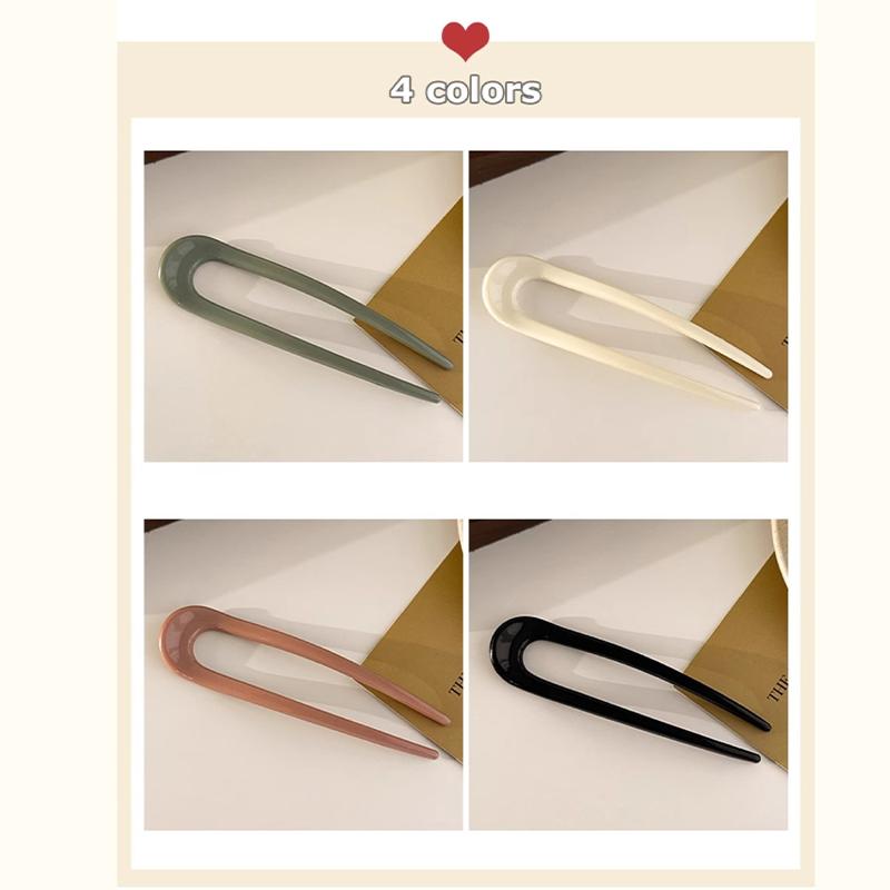 New U-Shaped Hair Fork New Hair Accessory Resin Hair Sticks Creative Design Hair Styling Tools Women Gifts