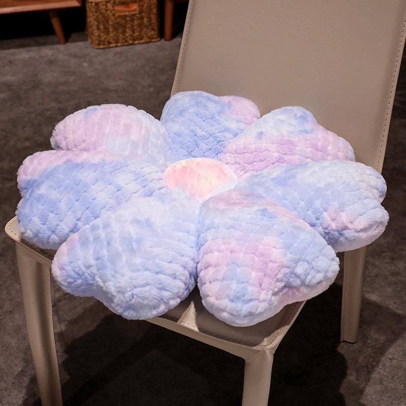Color Tie-Dye Flower Seat Cushion Office Thickened Chair Cushion Autumn And Winter Student Warm Butt Cushion Bay Window Cushion