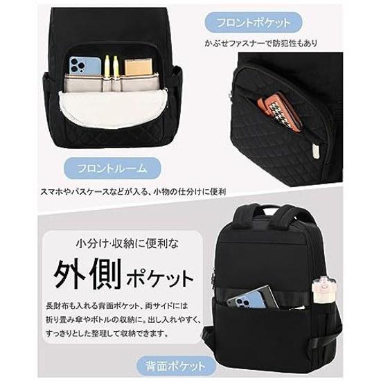 Shaelyka Backpack Womens Business Large Capacity Commuting Waterproof Rucksack A4 PC Computer Multifunctional Black Lightweight Adult Stylish Popular