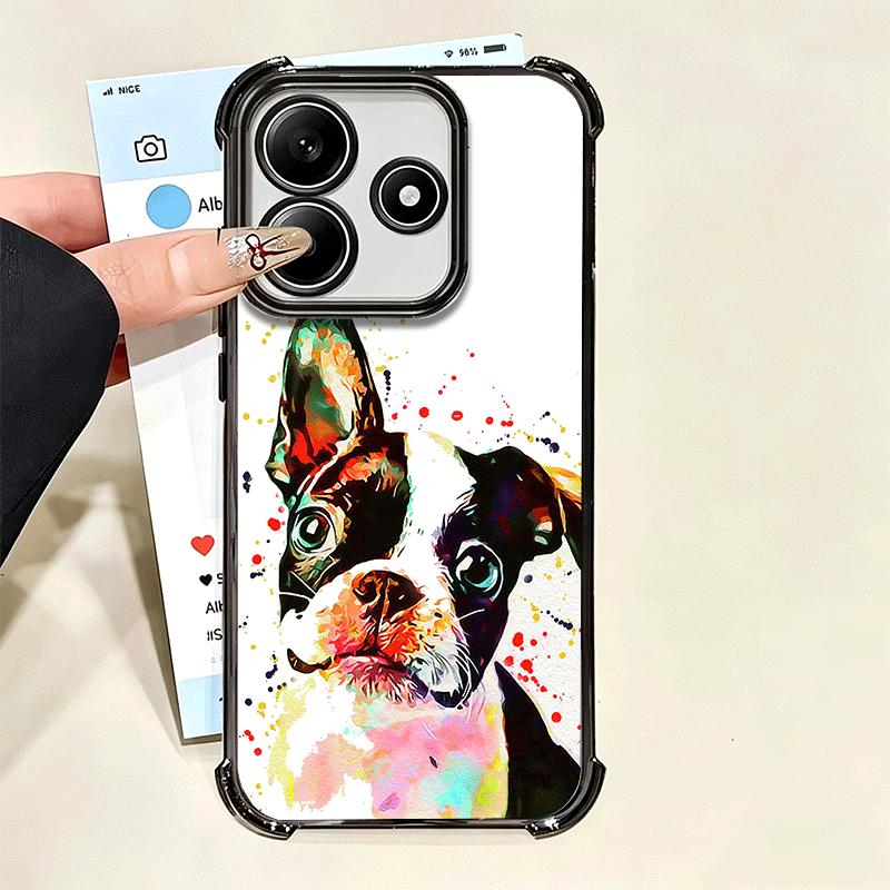 French Bulldog Dog Pug Design Plating Phone Case For Xiaomi Poco X5 X6 X7 X8 Pro Max F8 Ultra F7 M8 M7 M5S Redmi 15C 15 14C 13C
