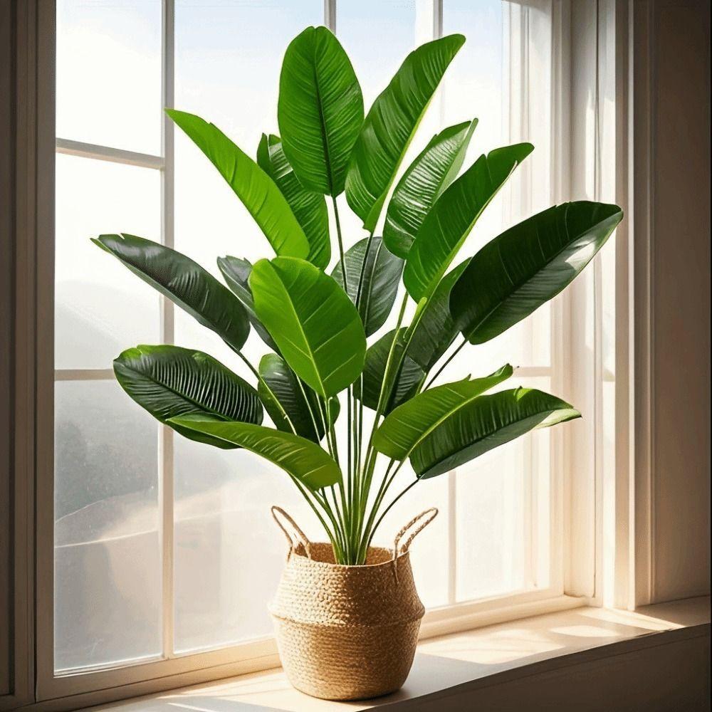 Material Plástico Plantas Artificiais Tamanho Grande Plantas Falsas Folha de Bananeira Artificial Decoração de Festa