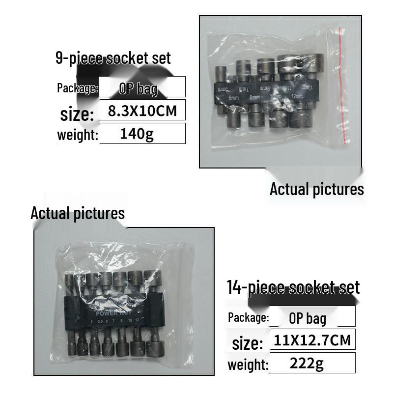9-teiliges Sechskant-Bit-Set: Elektrischer Schlagschrauber & Autoreparaturwerkzeuge