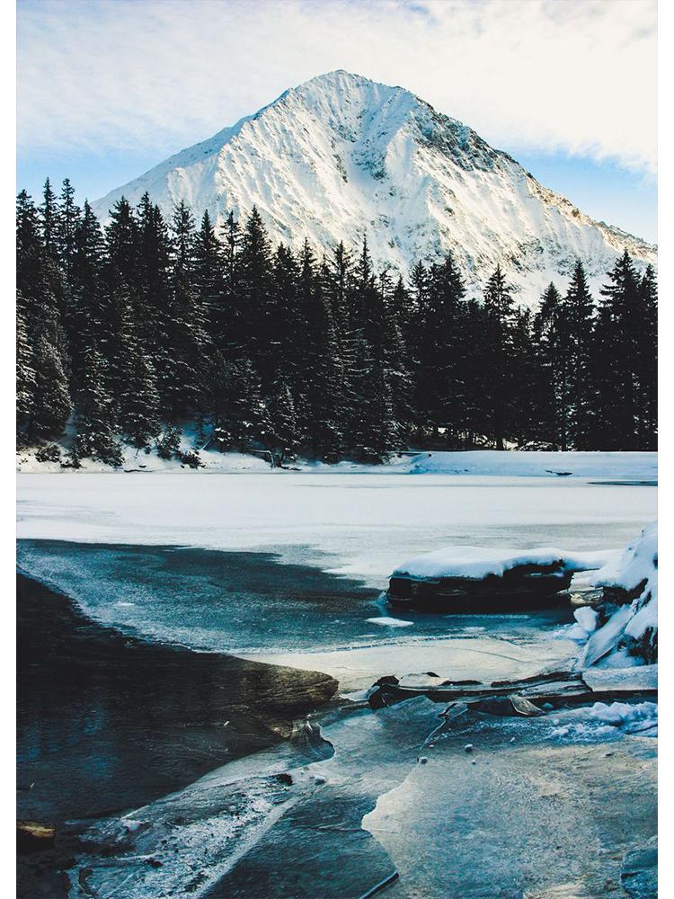 Nordisk Natur Landskap Grønn Skogsvei Fjellsjø Plakat Lerretsmaleri Veggkunst For Moderne Stue Hjem Dekorasjon