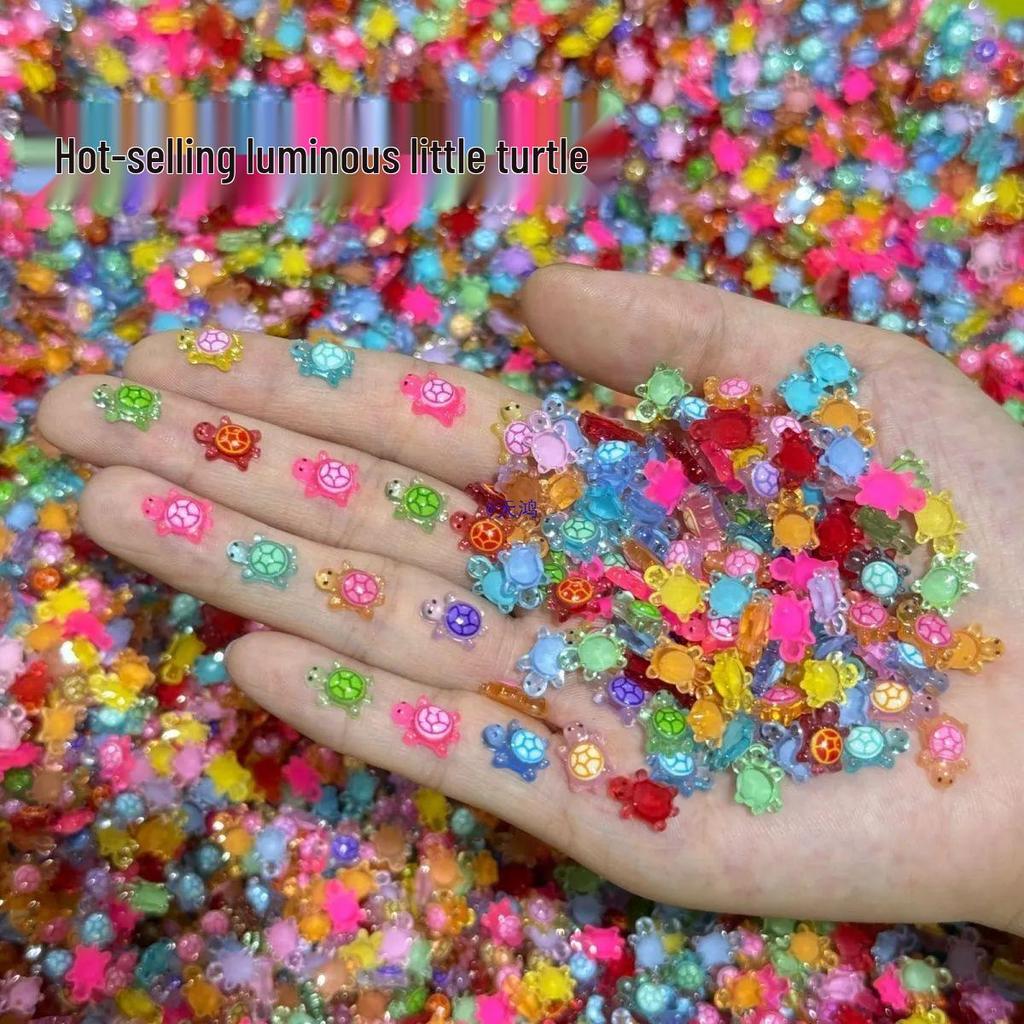 Luminous Cartoon Turtle Resin Nail Art Decoration Ornaments