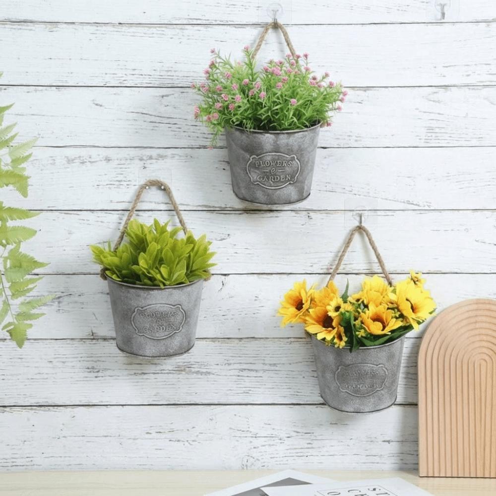 Semicircle Wall Mounted Planter Country Style Wall Flower Holder Flower Vase  Succulent Plant