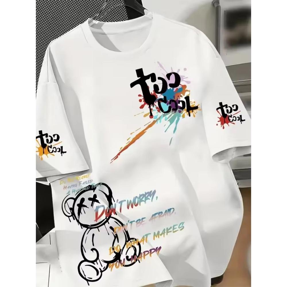 Heißer Verkauf Neues Herren-Pokerwürfel-Printmuster Rundhalsausschnitt Atmungsaktives T-Shirt Outdoor Hautfreundliches Lässiges Oberteil