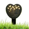 Grave Markers for Humans 2D Acrylic Heart Decoration Butterfly and Flower Carved Texture Grave Decorations Stake for Outdoor