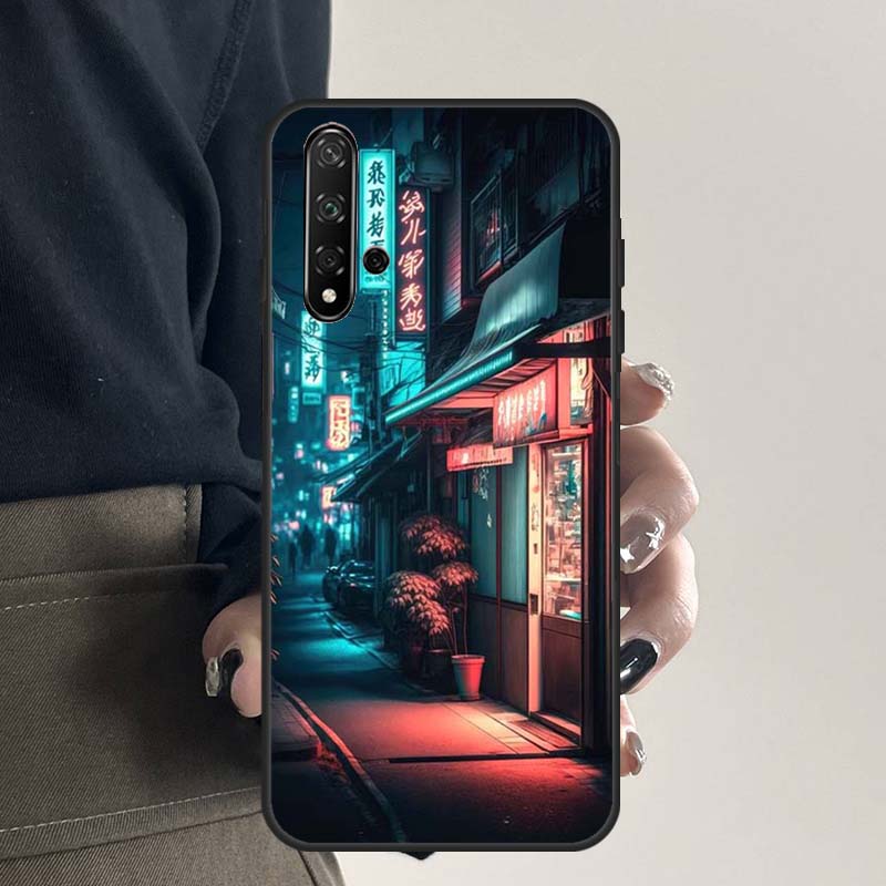 Japanese Night City Aesthetic For Huawei Nova 12i 11i 8i 12s 9 10 SE Y91 Y90 Y60 Y70 Y72 Y61 P20 P40 P30 Lite P60 Pro Case