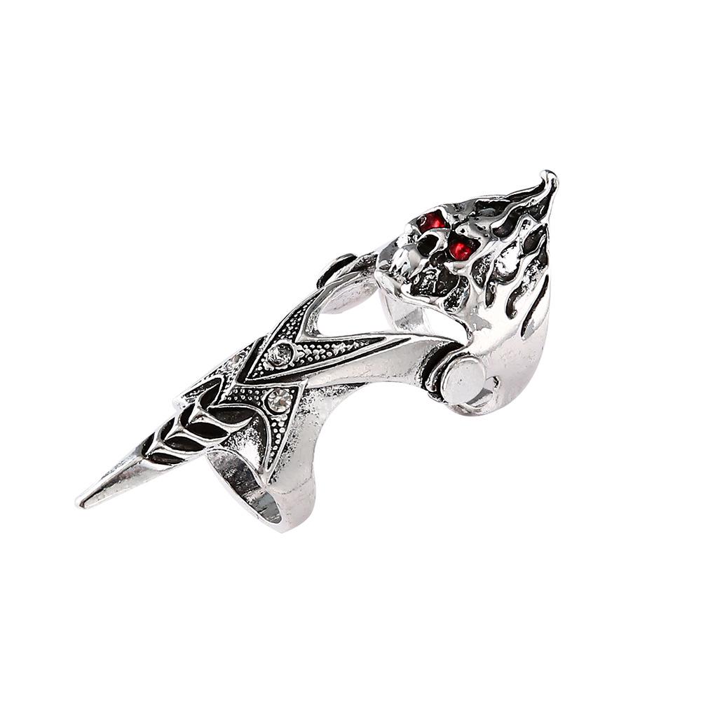 Domineering Dragon Skull Ring: Men's Fashion Jewelry with Bendable 8-Ring Joint Design