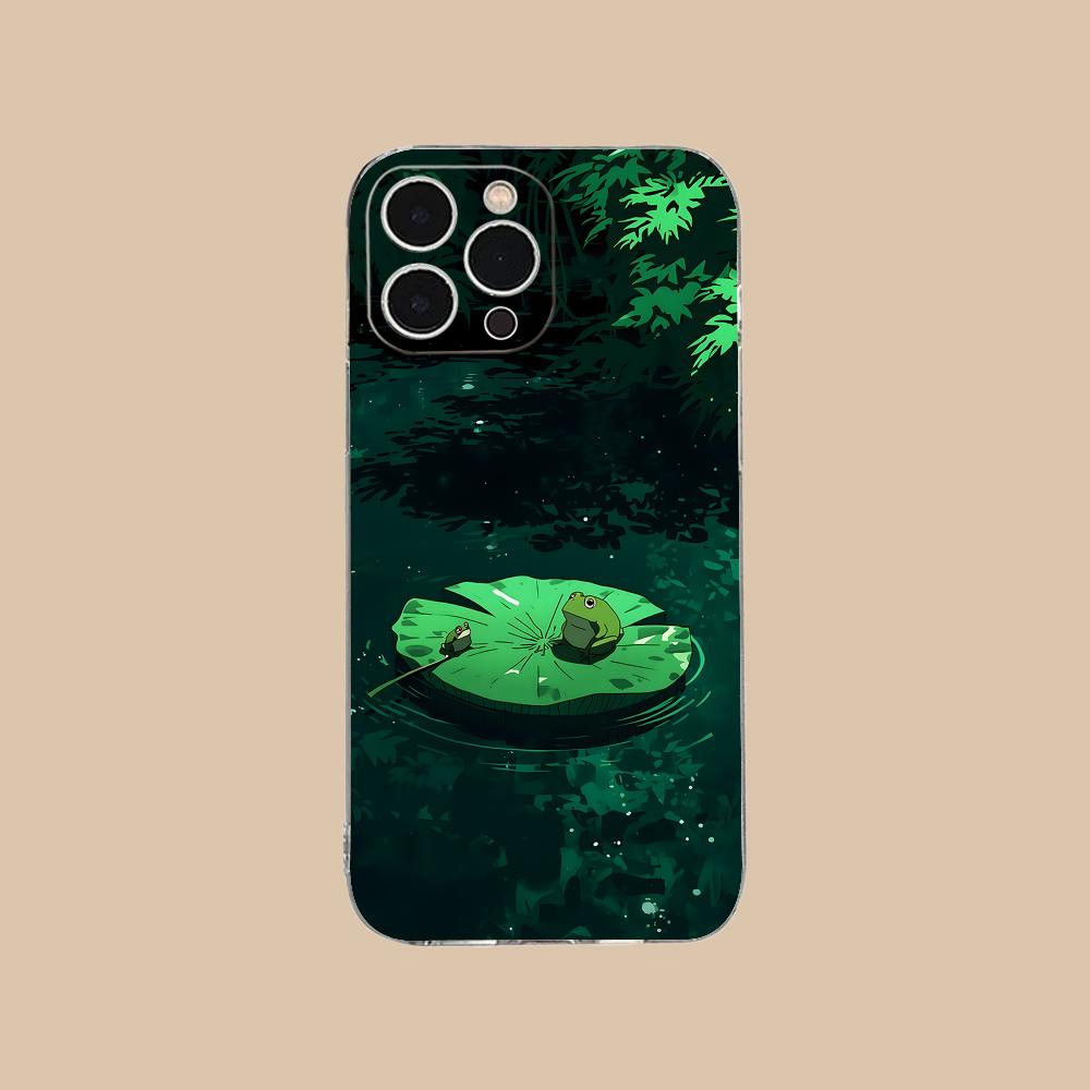

Милый чехол-лягушка для телефона iPhone 17 16 15 14 13 12 11 X XR XS Air Pro Max Plus Mini Мягкий ТПУ Прозрачная крышка iPhone XS Max