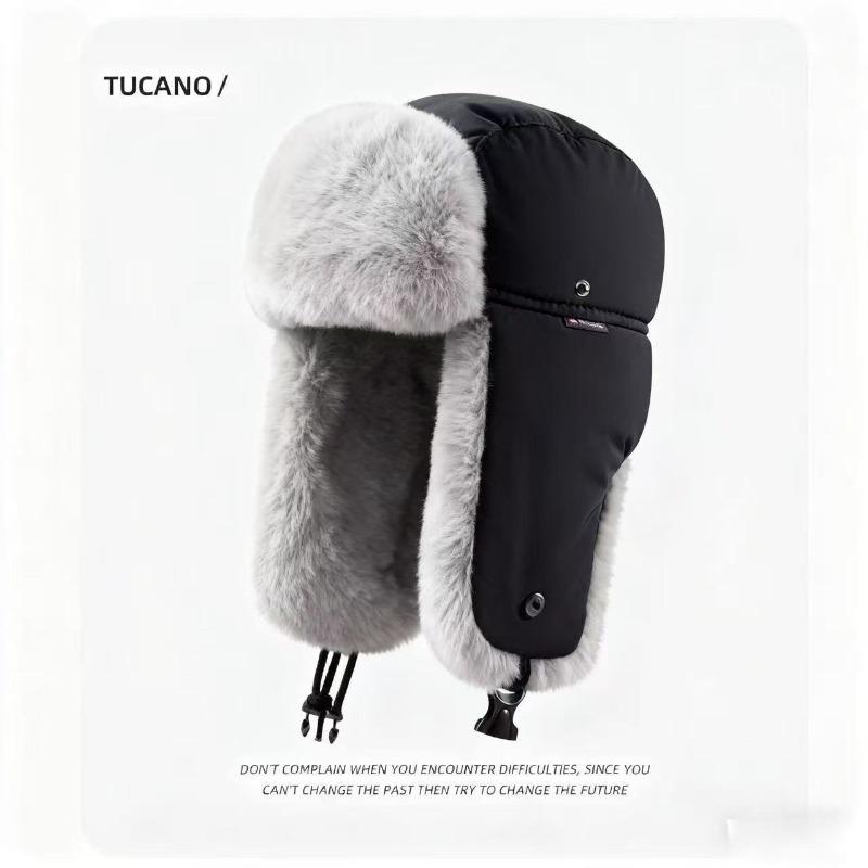 Hat Men's 2 Winter Fleece Thickened Outdoor Cycling Ear Protection Warm Artifact Hat