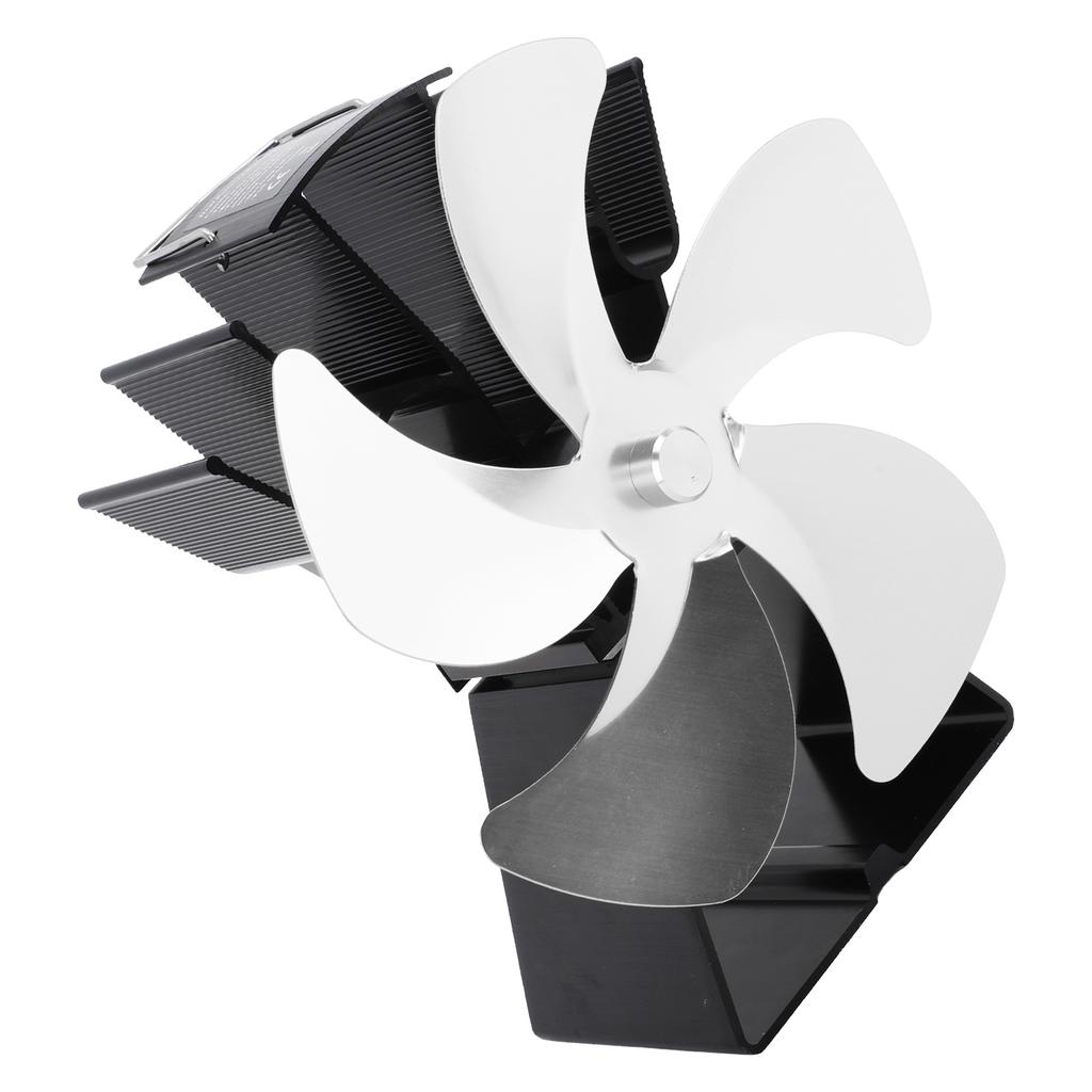 Wentylator do pieca na drewno 5 łopatek Wentylator kominkowy Pionowa trapezowa podstawa Zasilany ciepłem Ciepła cyrkulacja