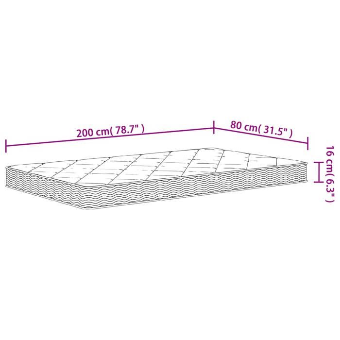 VidaXL Medium-Soft Foam Mattress, Springless Mattress with Zipper, Single Bedroom Mattress 373030