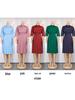 2023 Women's African Plus Size Solid Color Mid-length OL Commute Dress