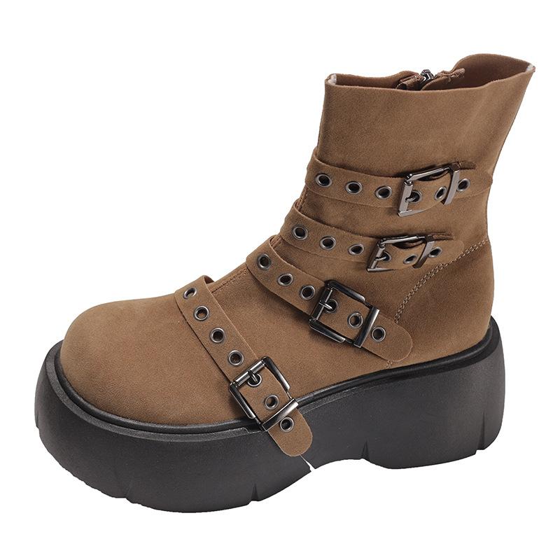 Popular retro British style thick-soled Martin boots women's 2025 new summer versatile skirt soft-soled short boots