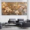 Large 5D DIY Diamond Painting Abstract Golden Style Magnolia Flowers Cross Stitch New 2024 Mosaic Diamond Embroidery Home Decor