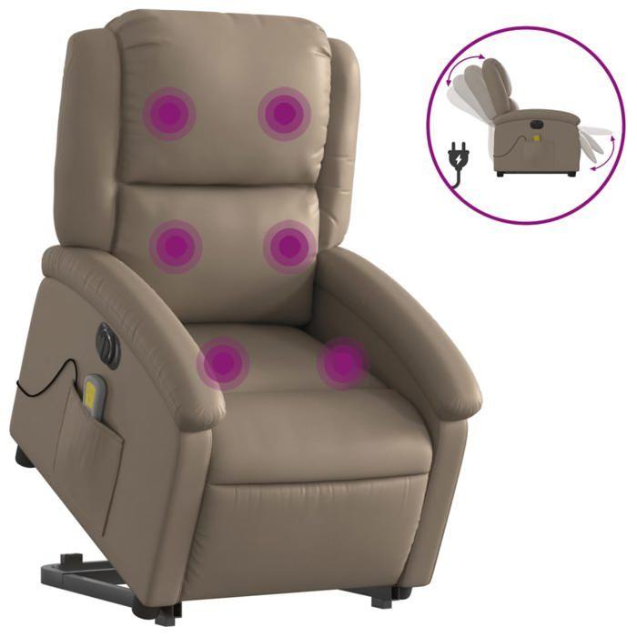 VidaXL Electric Massage Recliner, Relaxation Chair with Adjustable Backrest and Footrest, Seat of 3204253