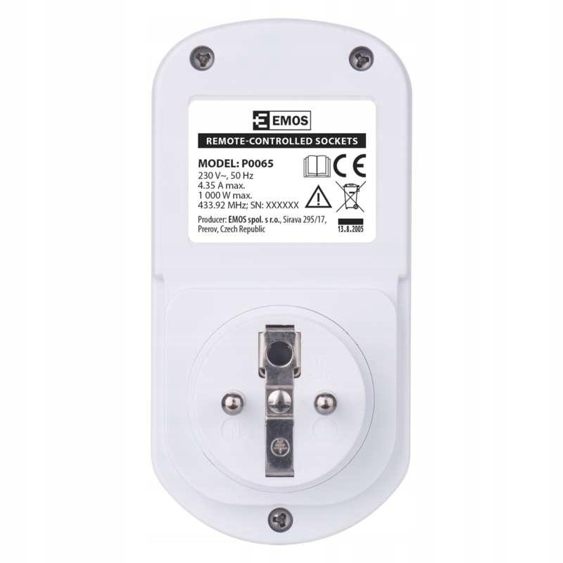 Emos P0070 Remote Controlled Sockets Set White 1 Pc