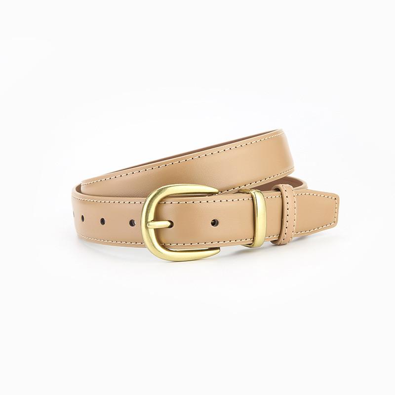Ladies Leather Belt With Alloy Buckle For Business Casual And Denim Styling