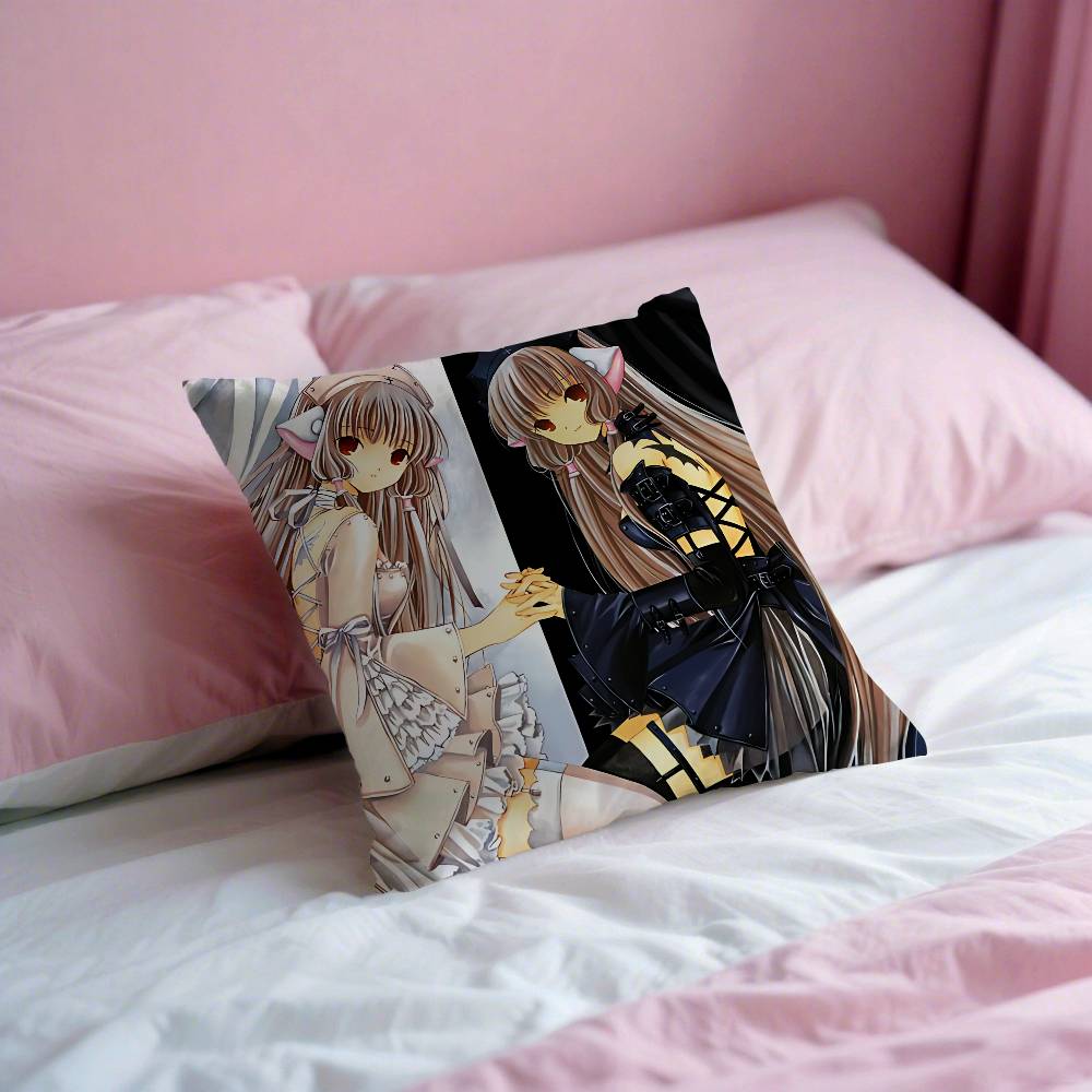 Cute Anime C-Chobits Kawaii Throw Pillow Covers Pattern Cushion Cover Suitable For Sofa Bedroom Car Pillow Cover