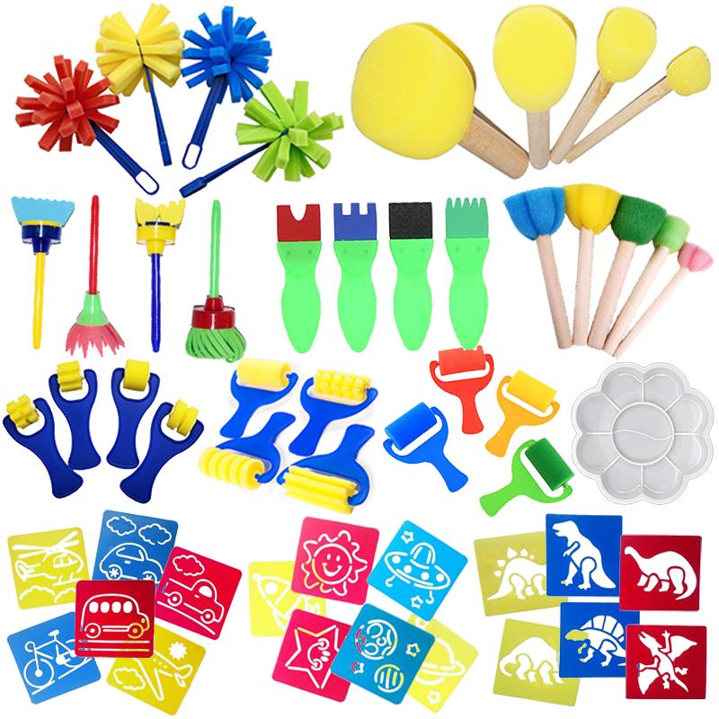 Children Drawing Toy Graffiti Assistance Tool Paint Brush Sponge Brush Finger Painting Parent Child Interactive Puzzle Toys TMZ