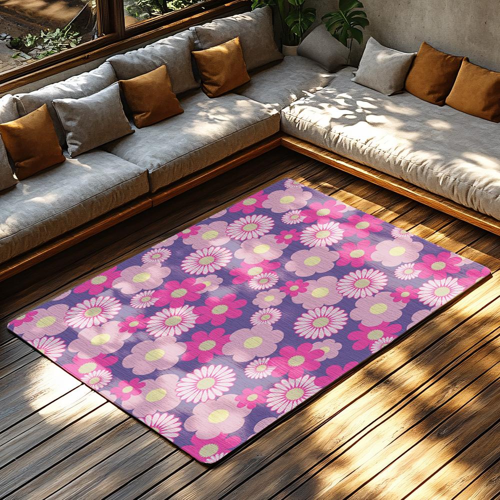 Floral Area Rug Washable Non Slip Soft Carpet Living Room Bedroom Floor Mat Home Decor Throw Rug Modern Abstract Pattern Design