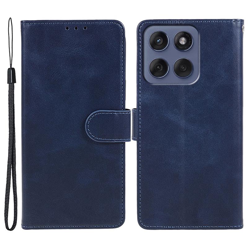 For Motorola Edge 60 Fusion 5G Case PU Leather Wallet Protective Phone Cover Calf Texture