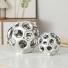 Electroplated Gold Ball Ornament Hollow Ceramic Vase Living Room Office Bookcase Ball Ornament Abstract Flower Arrangement Gifts