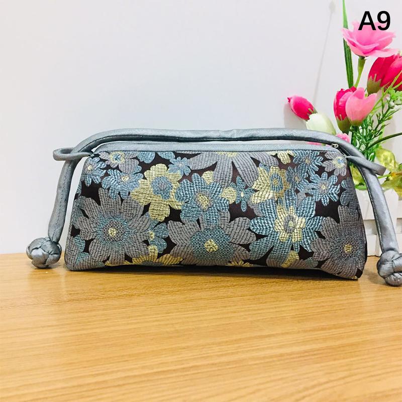 Retro Embroidery Satin Silk Handbags Flower Storage Bags Silk Embroidered Women Bag  Matching Bride Women Handbag