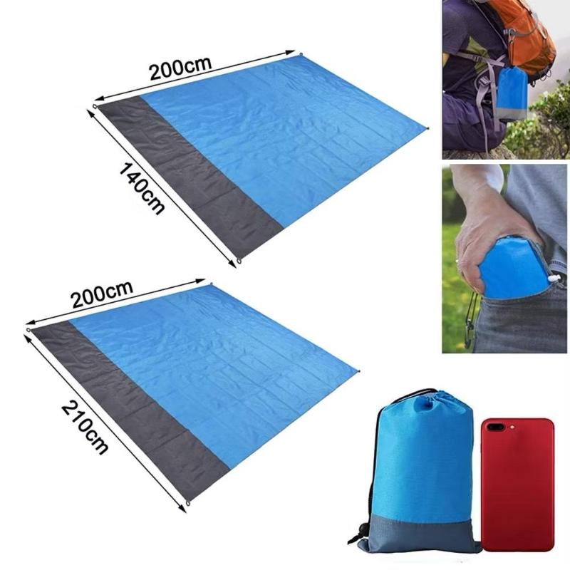 200X210Cm Pocket Picnic Waterproof Beach Mat Sand Free Blanket Camping Outdoor Picknick Tent Folding Cover Bedding